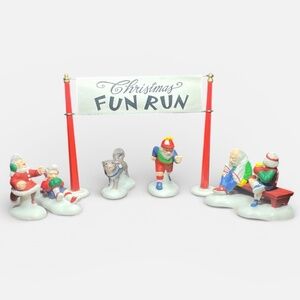 Department 56 - Christmas Fun Run (Set of 6) with box and sign